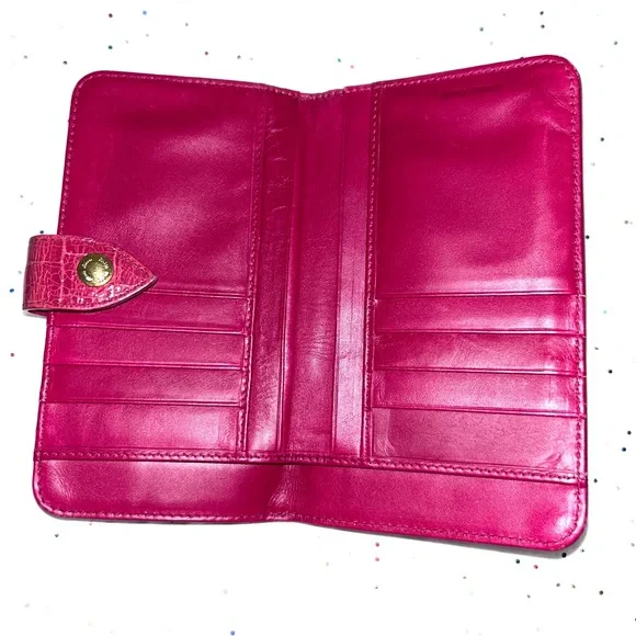 Miu Miu Pink Croc-Embossed Wallet - Picture 10 of 15